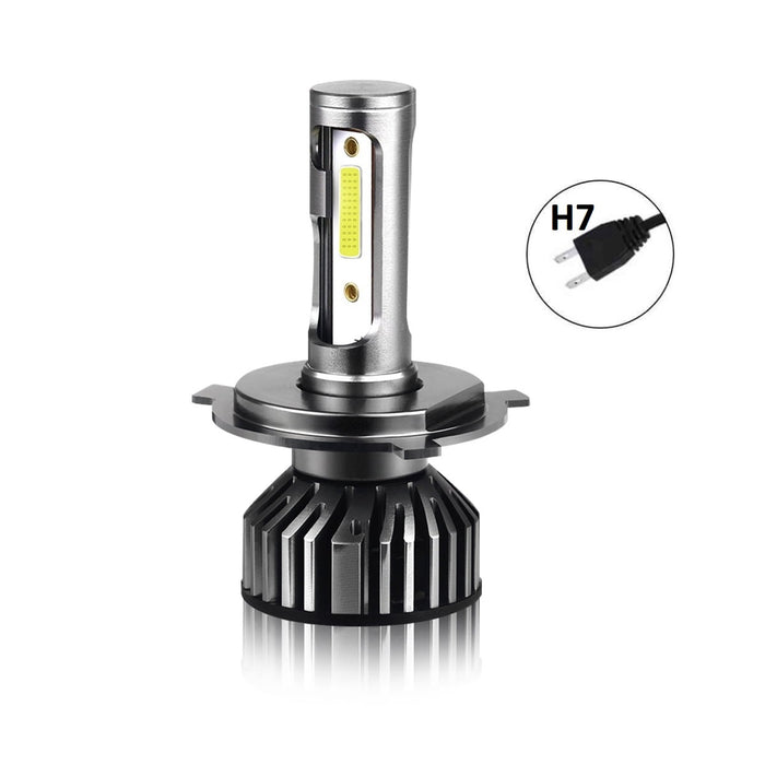 Set 2 becuri LED auto COB H7, 100W, cu ventilator, 6000K, 12000LM, protectie IP65