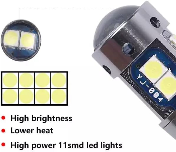 2 autó LED -es izzók készlete, T10 W5W, 10 LED -mel, Canbus, 6000K, fehér