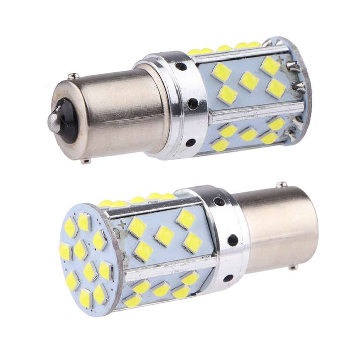 Set 2 becuri auto LED BA15S 35 SMD 3030 CANBUS, 18W, 6000K, 12V, Alb