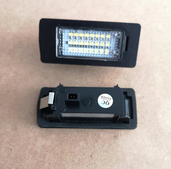 Set 2 lampi LED pentru numar auto, compatibil VW, fara eroare de bec ars, lumina alb-rece