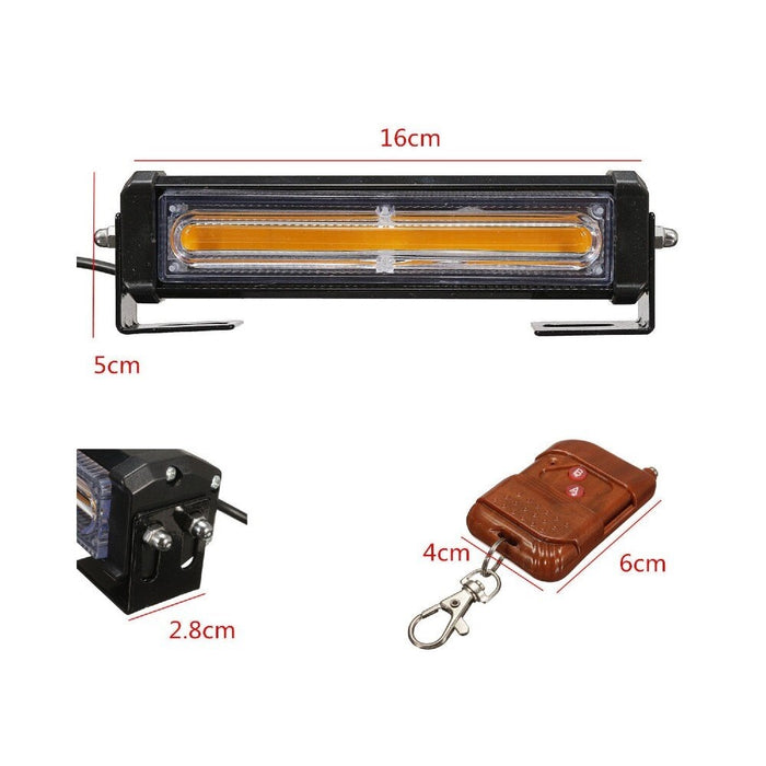 Állítsa be 2 sárga figyelmeztető lámpát, LED-macskát, 12-24 V, 36W, Stroboscopes 9 funkciók, távirányítóval