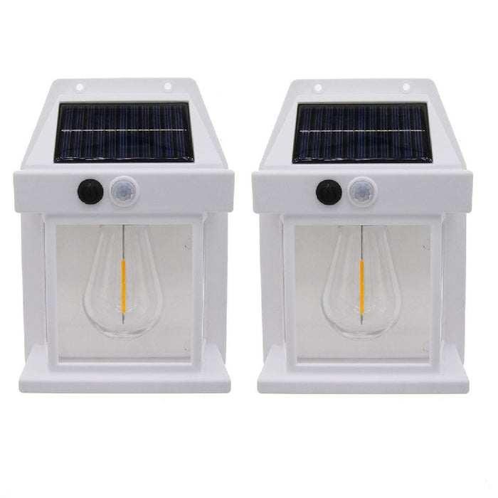 Set 2 x Lampi Solare de Perete 2W, 600LM, rezistenta la apa IP65, pentru gradina sau casa, alb