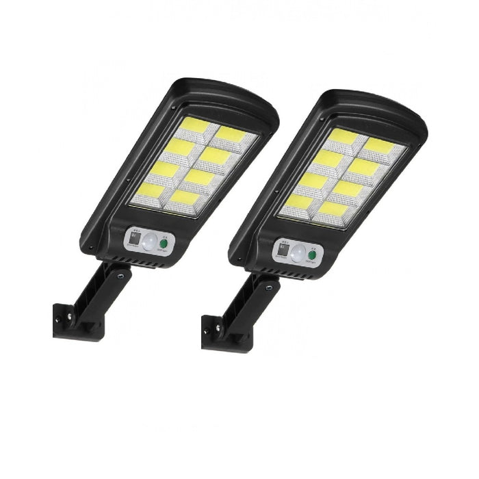 Set 2 X Street Solar Lamps, με 8 καρέ, 160 LED, 30W, επαγωγή, αισθητήρας κίνησης, για αυλή, σοκάκι