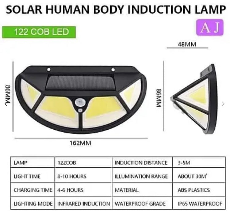 Ρυθμίστε 3 x ηλιακή λυχνία SH -122 LED COB με αισθητήρα κίνησης και φωτισμό 3 φωτισμού