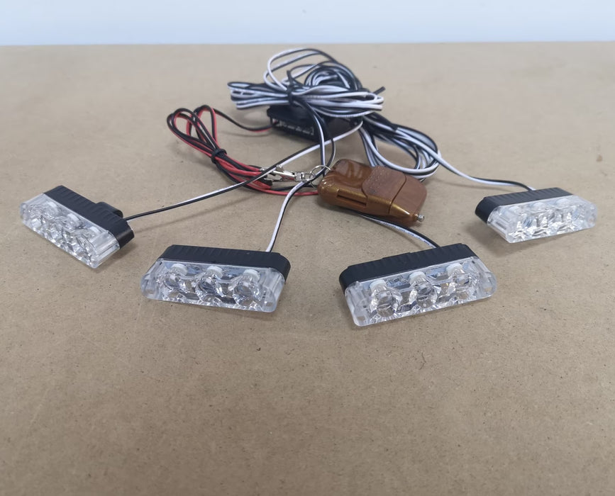 Комплект от 4 LED светлинни светлини за решетка, функции на стробоскоп, 36W, 12V