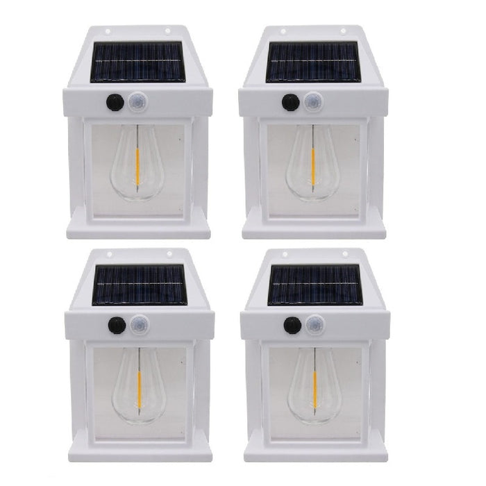 Set 4 x Lampi Solare de Perete 2W, 600LM, rezistenta la apa IP65, pentru gradina sau casa, alb