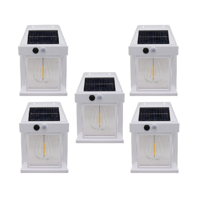 Set 5 x Lampi Solare de Perete 2W, 600LM, rezistenta la apa IP65, pentru gradina sau casa, alb