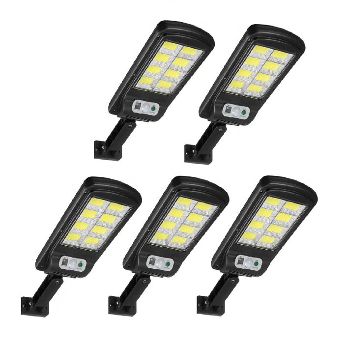 Set 5 x Street Solar Lámpa, 8 képkocka, 160 LED, 30W, indukció, mozgásérzékelő, udvarra, sikátorba