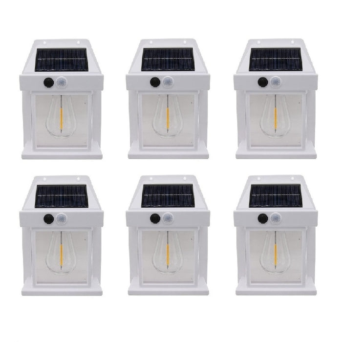 Set 6 x Lampi Solare de Perete 2W, 600LM, rezistenta la apa IP65, pentru gradina sau casa, alb