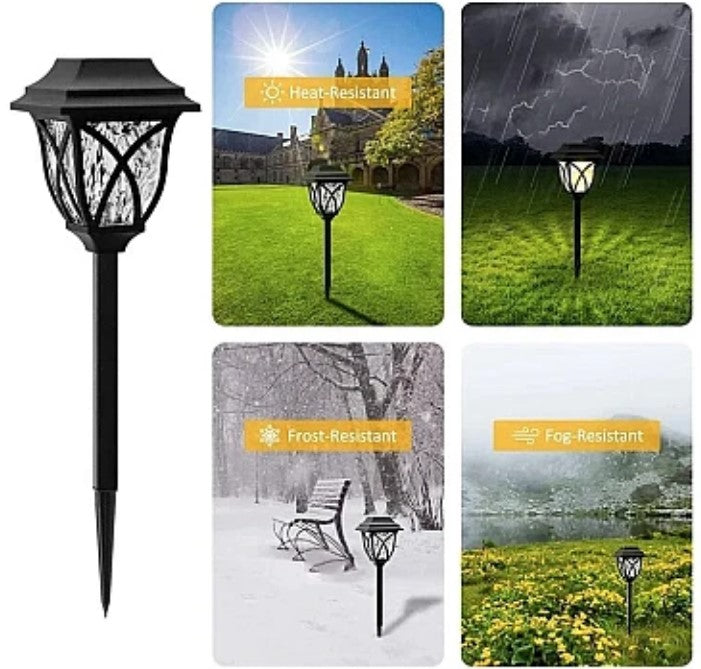 Set 4 x lampa solara felinar LED 43 cm patrate, pentru terasa, alee sau gradina