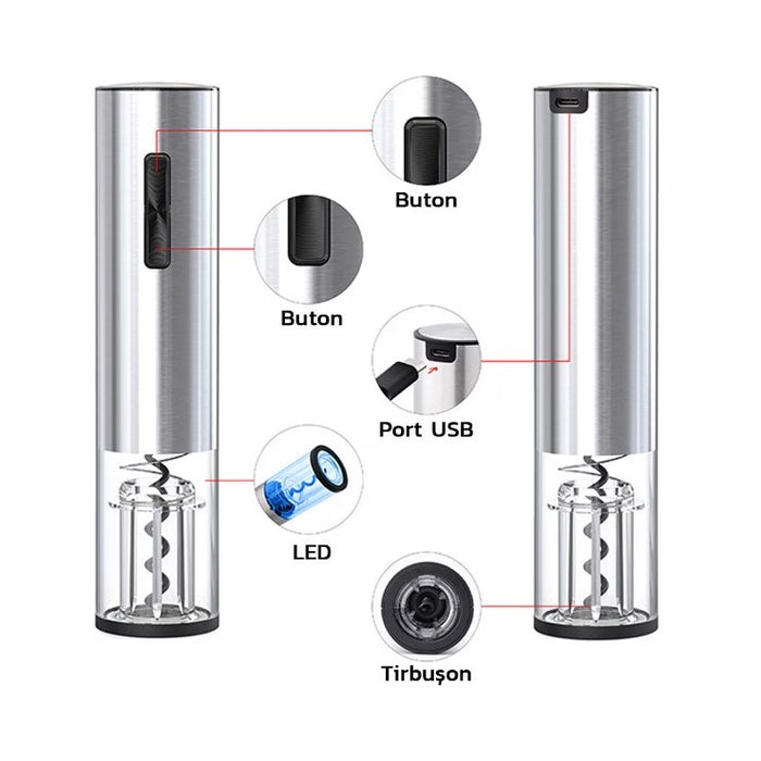 Állítsa be az elektromos és vágó tibusonnal, USB -vel, ezüst töltéssel