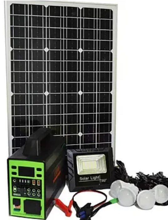 Sistem solar iluminare led GD-150 cu panou solar si 4 becuri