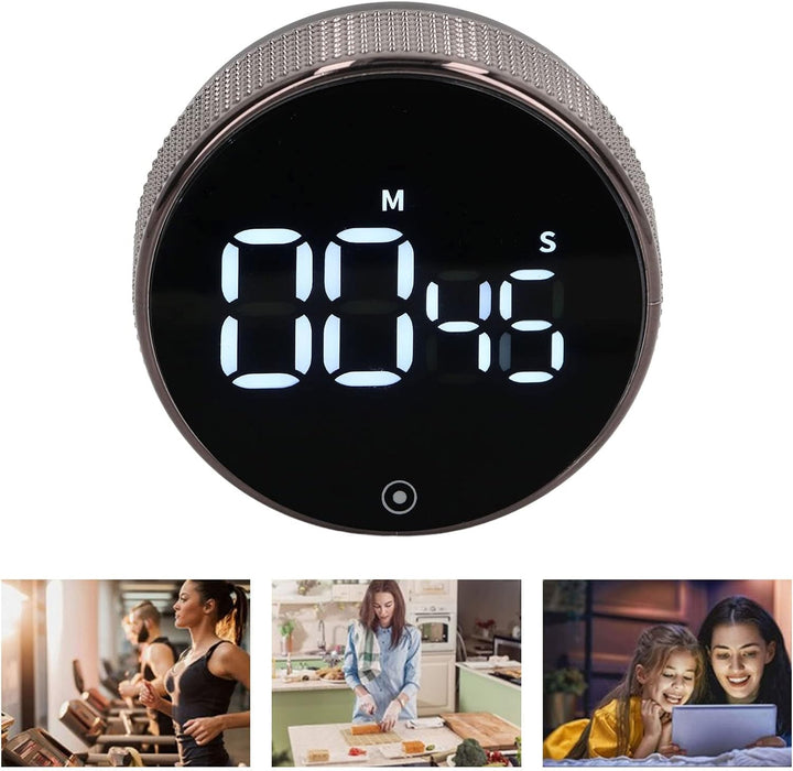 Ο κ. Digital Timer με LED, Magnetic, 77x77x30mm, Black