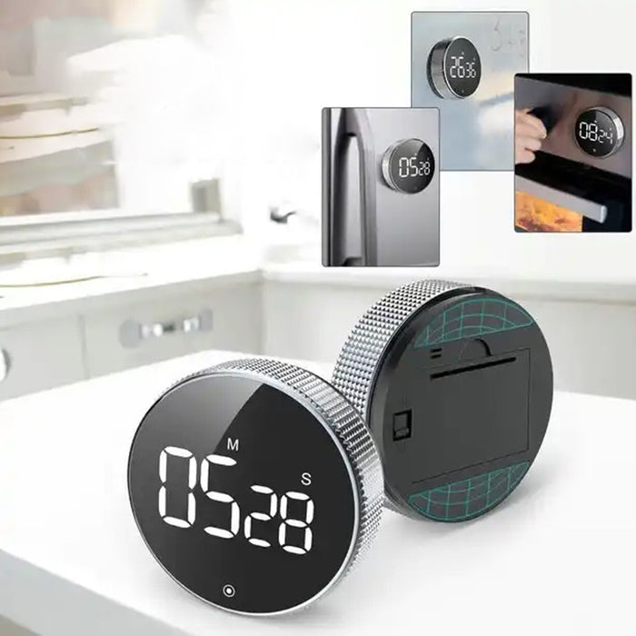 Ο κ. Digital Timer με LED, Magnetic, 77x77x30mm, Black