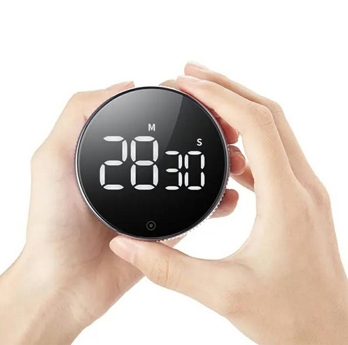 Ο κ. Digital Timer με LED, Magnetic, 77x77x30mm, Black