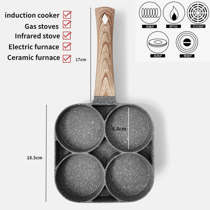 Tigaie cu separator pentru 4 oua, mini pizza, pancake si altele cu invelis antiaderent