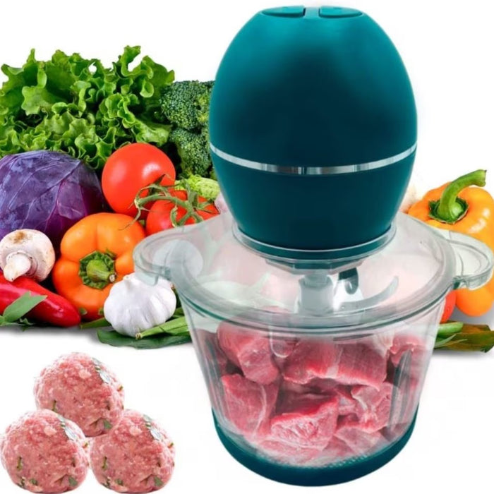 Tocator de carne, legume si fructe, 3L, 300W, cu 4 lame, verde-transparent