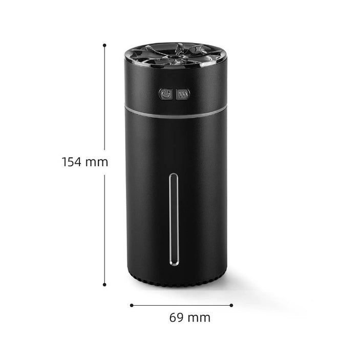 Umidificator si Difuzor de Parfum Pentru Casa sau Masina, Compact, Fara Fir, 300ml, 2W, Auriu/Negru