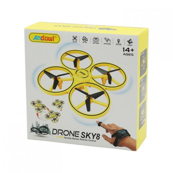 Drona Sky8, Controlul gesturilor si lumini intermitente cu LED
