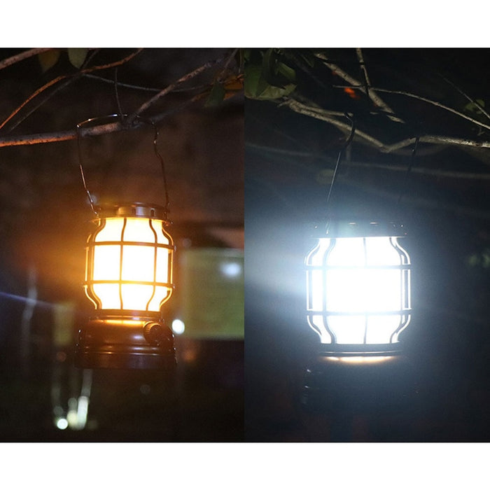 Lampa Solara LED Tip Felinar, 2 moduri de iluminare, pentru camping, terasa, balcon, gradina
