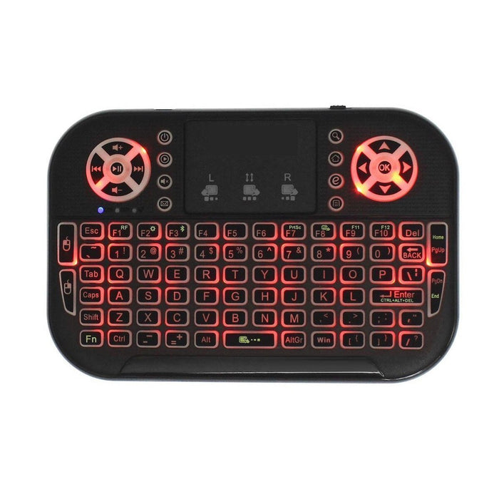 Mini Tastatura Wireless cu Touchpad, Iluminata RGB, Compacta, 2.4Ghz, Reincarcabila USB