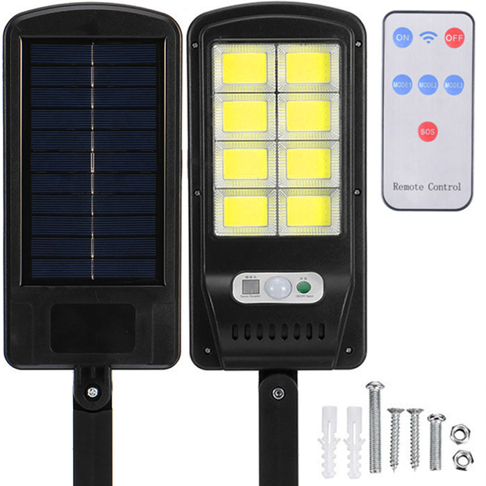 Lampa Solara 8COB 160 LED, Senzor de Miscare/Lumina, cu Telecomanda