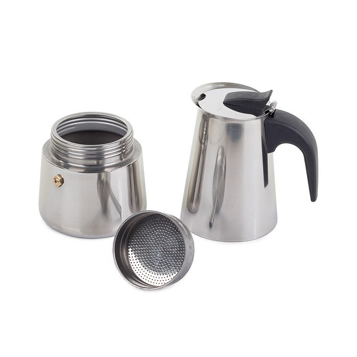 Espressor cafea pentru 9 cafele, aragaz pe gaz si electric,Inox - 2 | YEO