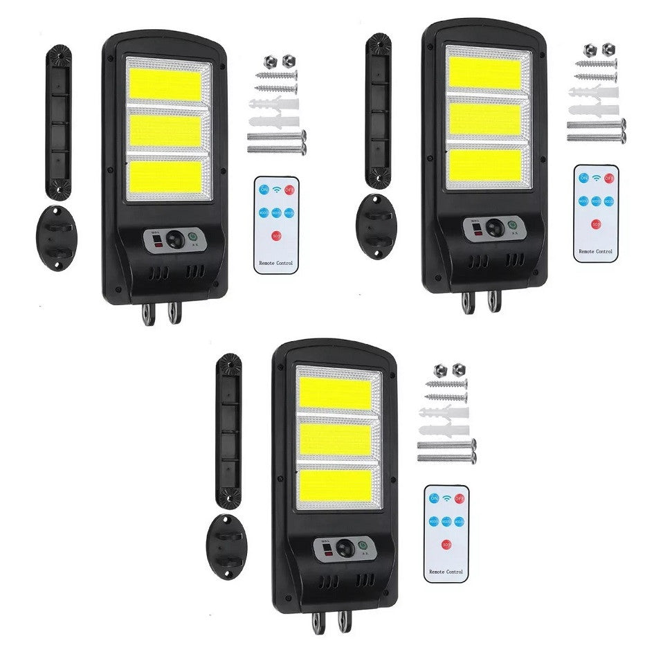 Set 3 X Lampa Solara 150 LED COB,60W,Senzori,Negru