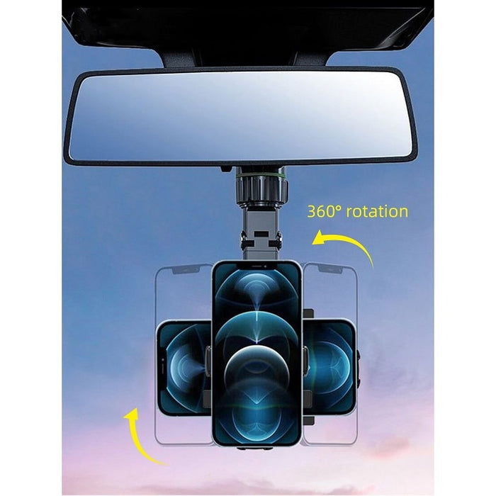 Suport auto pentru telefon cu prindere pe oglinda retrovizoare, rotire 360°
