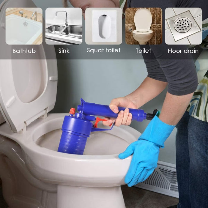 Pompa pentru Desfundat chiuveta/WC/cada/scurgere pardoseala, cu aer comprimat pentru instalatile sanitare