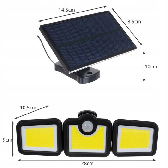 Lampa Solara 171 COB LED,Putere 120 W,Panou Detasabil