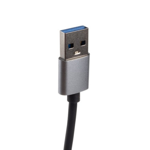Hub USB с 4 порта, изработен от алуминий, сив