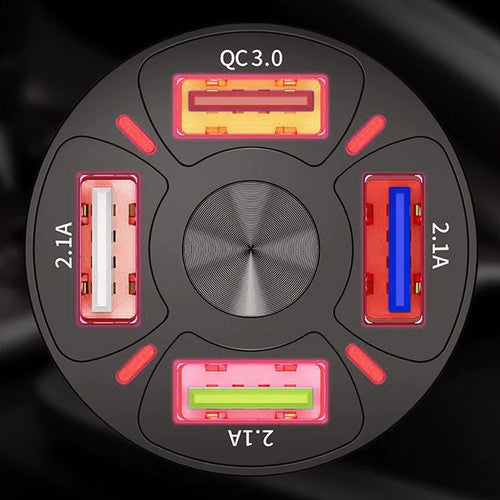 Incarcator auto cu 4 porturi USB,Cablu multifunctional Micro USB/Lightning/USB Type-C - 2 | YEO