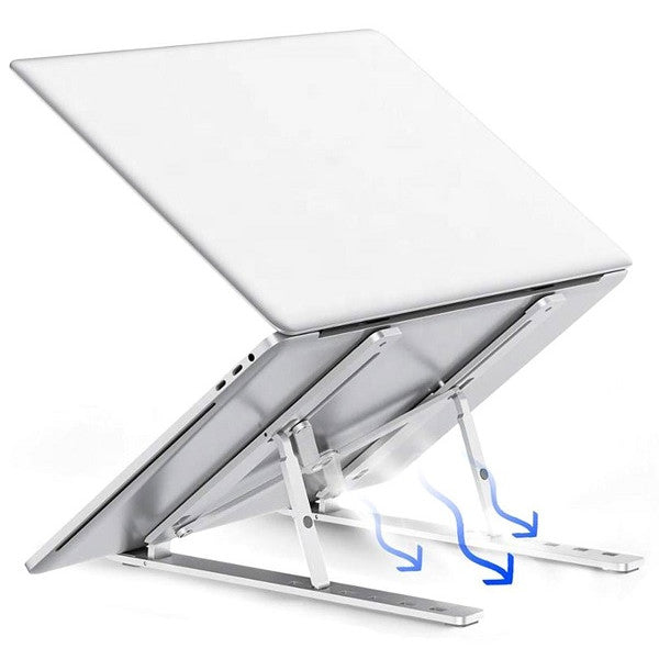 Suport pentru laptop din aluminiu, Pliabil si Reglabil in inaltime, 10"-15.6", Argintiu