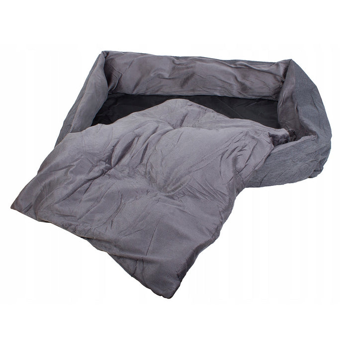 Водоустойчив XL кучешко легло, подвижен матрак, сиво, 80x75x12cm