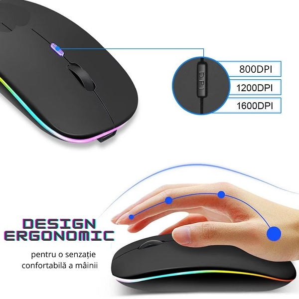 Mouse Wireless Reincarcabil, Ultra Slim, Silentios - 1 | YEO