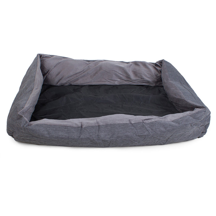 Αδιάβροχο κρεβάτι σκυλιών XL, αφαιρούμενο στρώμα, γκρι, 80x75x12cm