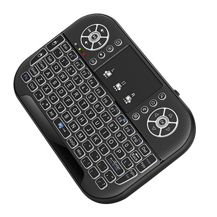 Mini Tastatura Wireless cu Touchpad, Iluminata RGB, Compacta, 2.4Ghz, Reincarcabila USB