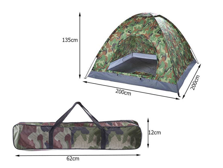 Cort pentru 2-3 persoane cu plasa pentru tantari, Camuflaj