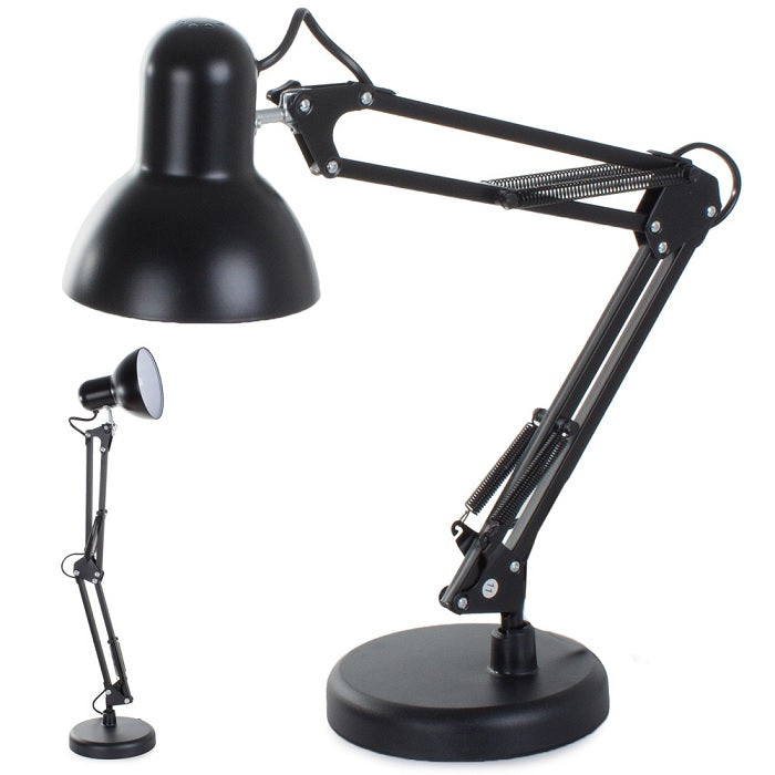 Lampa de birou 40W, Soclu E27,Veioza cu brat reglabil, Negru