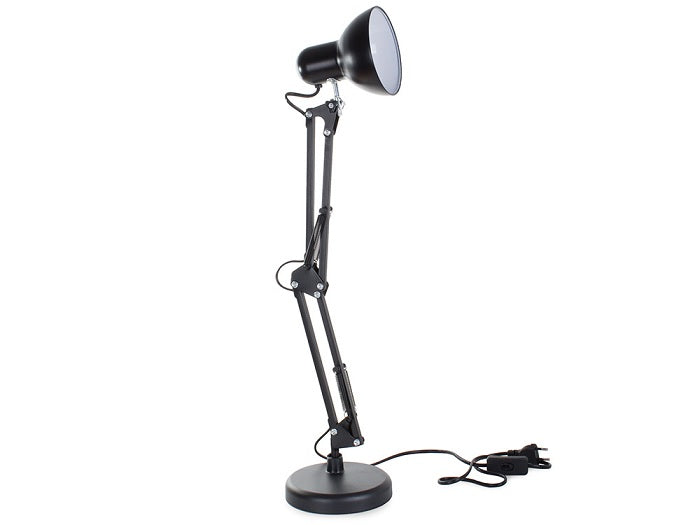 Lampa de birou 40W, Soclu E27,Veioza cu brat reglabil, Negru