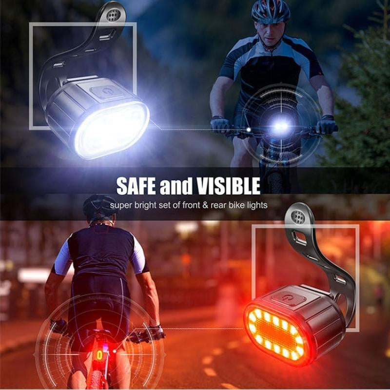 Set Lumini Bicicleta, Far si Stop LED,Negru - 4 | YEO